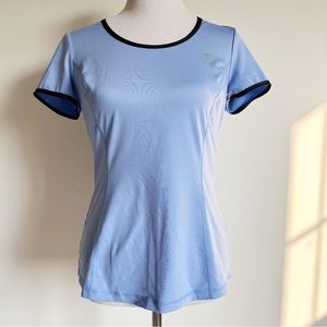 Fila Women’s Activewear Sport Blue Top with Criss Cross Back Detail, size Medium